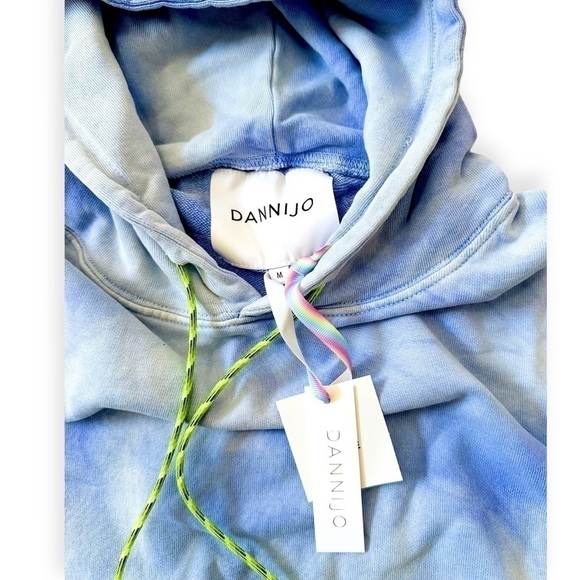 New with tag, DANNIJO Tie Dye Hoodie, Blue & White, Size M - Picture 8 of 14